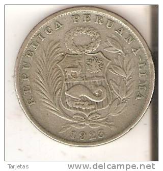 MONEDA DE PLATA DE PERU DE 1/2 SOL DEL AÑO 1923 LIMA  (COIN) SILVER,ARGENT. - Pérou