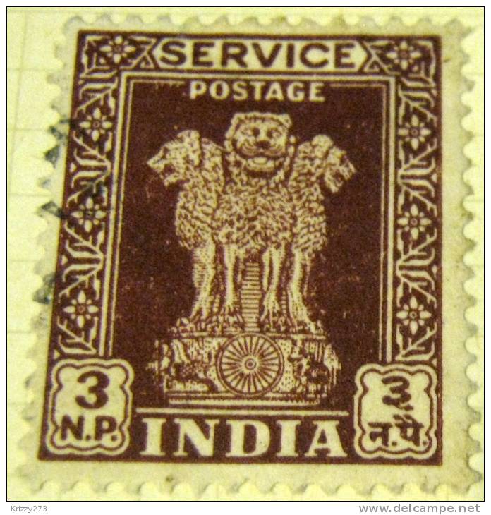 India 1957 Asokan Capital 3np - Used - Dienstmarken