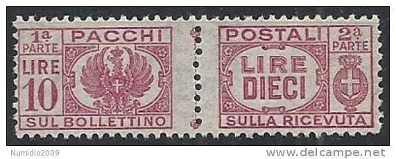 1946 LUOGOTENENZA PACCHI POSTALI 10 LIRE MNH ** - RR10730-3 - Colis-postaux