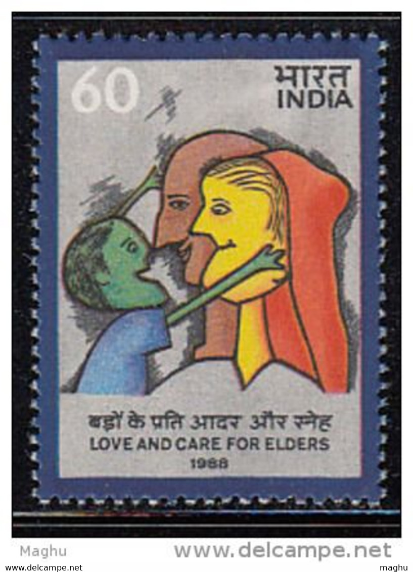 India MNH 1988,  Love & Care For Elders, Child, Culture - Neufs