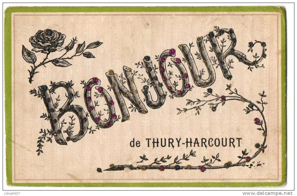 THURY HARCOURT (14) Carte Fantaisie Bonjour De - Thury Harcourt