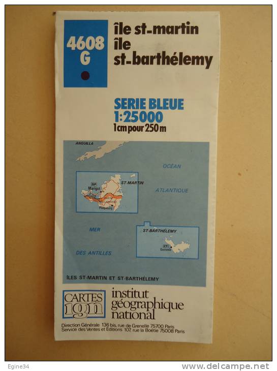 Cartes IGN No 4608 G  - Ile De St-Barthélemy  Ile De St- Martin  - Echelle 1:25 000 - Topographische Karten