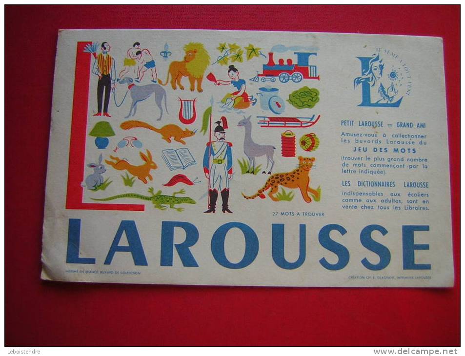 BUVARD-LAROUSSE-27 MOTS A TROUVER - Stationeries (flat Articles)