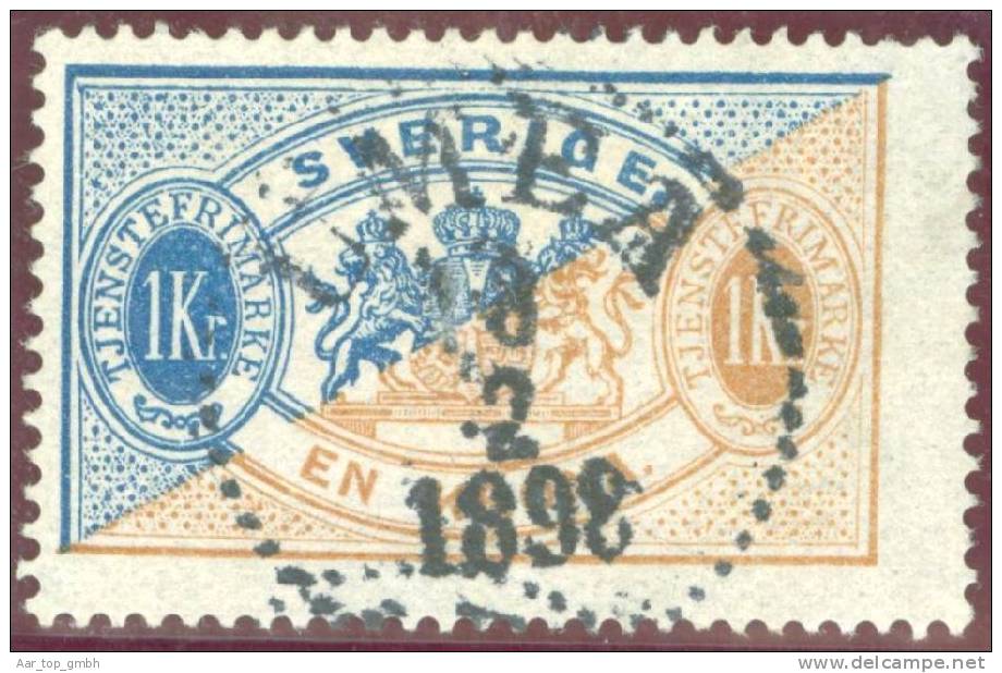 Schweden Dienst UMEA 1898-02-18 1Krone Mi#D11Aa Gezähnt K14 - Dienstzegels