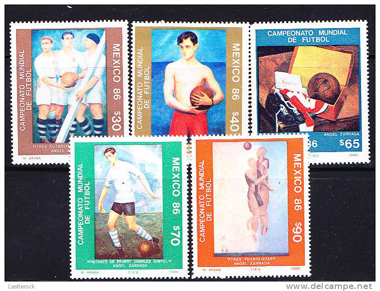 T)MEXICO 1986 WORLD CUP SOCCER CHAMPIONSHIPS,SET(5),SCN 1439-1443,MNH. - 1986 – Mexiko