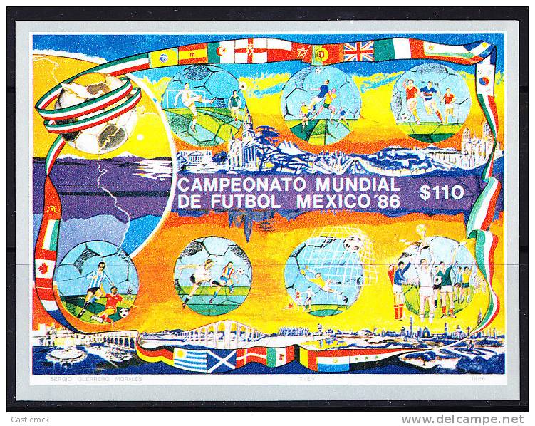 O)MEXICO 1986 WORLD CUP SOCCER CHAMPIONSHIPS,S/S,MNH.- - 1986 – Mexiko