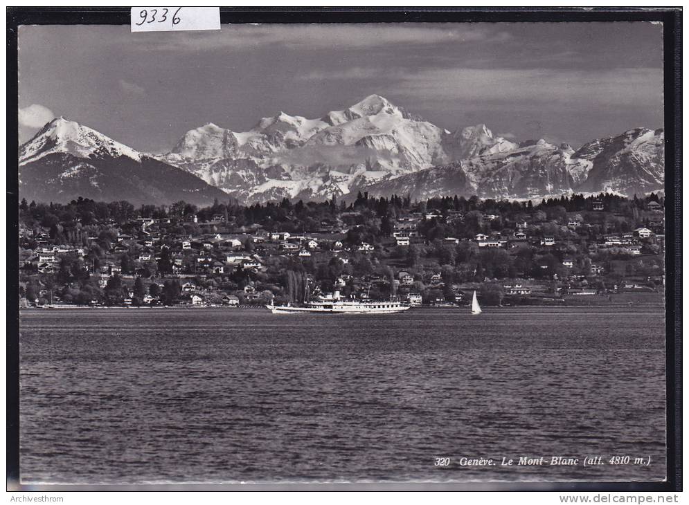 Genève - Le Mont-Blanc Et Cologny Vers 1962 - Bateau à Vapeur Sur Le Lac ; Form. 10 / 14.5 (9336) - Cologny