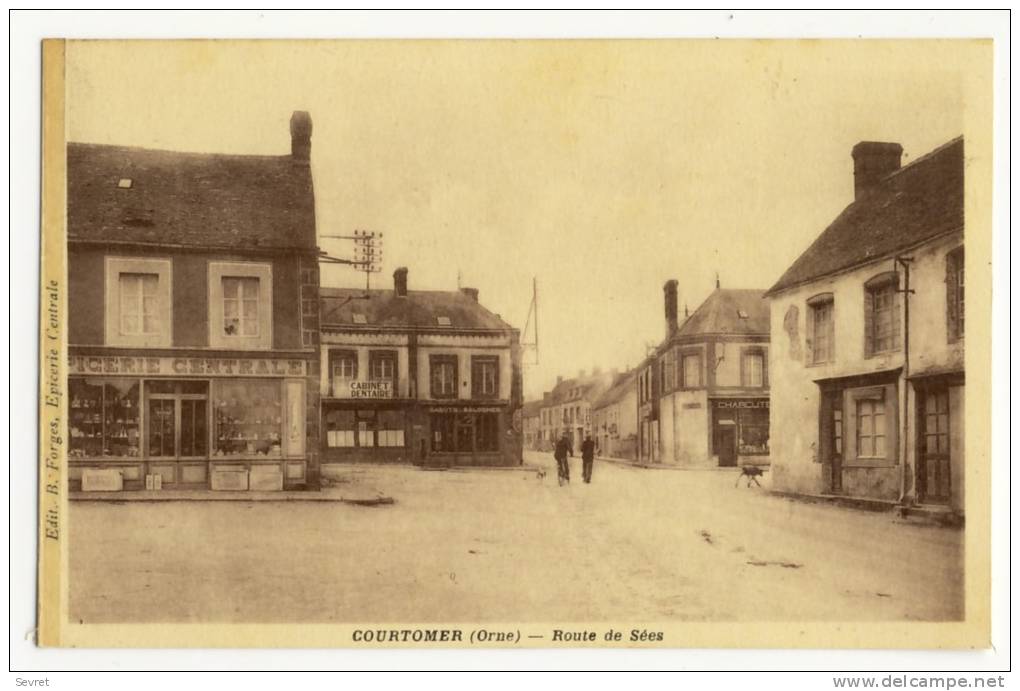 COURTOMER   - Route De Sées. Commerces. - Courtomer