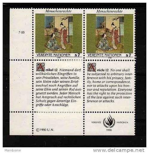 ONU  VIENNE 1990   N°  115 / 16   Neuf X X - Ongebruikt