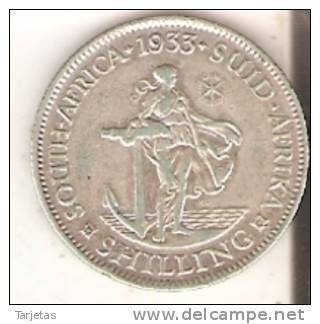 MONEDA DE PLATA DE SUDAFRICA DE 1 SHILING DEL AÑO 1933  (COIN) SILVER,ARGENT. - Zuid-Afrika