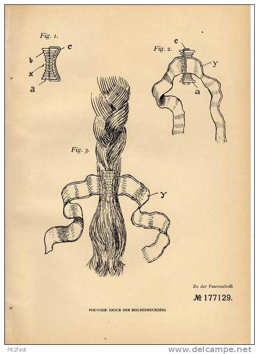 Original Patentschrift - G. Bachmann In Detmold , 1905 , Zopfbandhalter , Halter Für Zopf , Frisur , Haar !!! - Autres & Non Classés