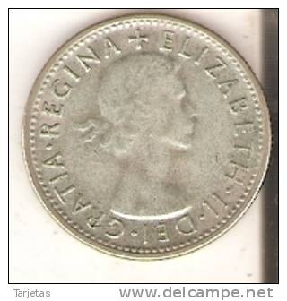 MONEDA DE PLATA DE AUSTRALIA DE 1 SHILLING DEL AÑO 1954  (COIN) SILVER,ARGENT - Shilling