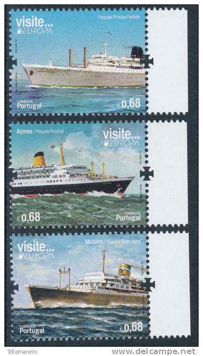 PORTUGAL/AZORES/MADEIRA, EUROPA 2012 "Visit..." Set Of 3v +3 Blocks** - 2012