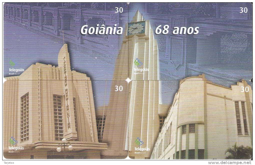 PUZZLE DE 4 TARJETAS DE BRASIL DE LA CIUDAD GOIANIA - Puzzles