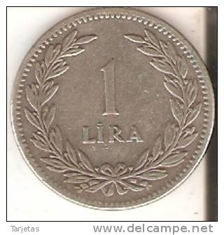 MONEDA DE PLATA DE TURQUIA  DE 1 LIRA DEL AÑO 1947  (COIN) SILVER-ARGENT - Turquie