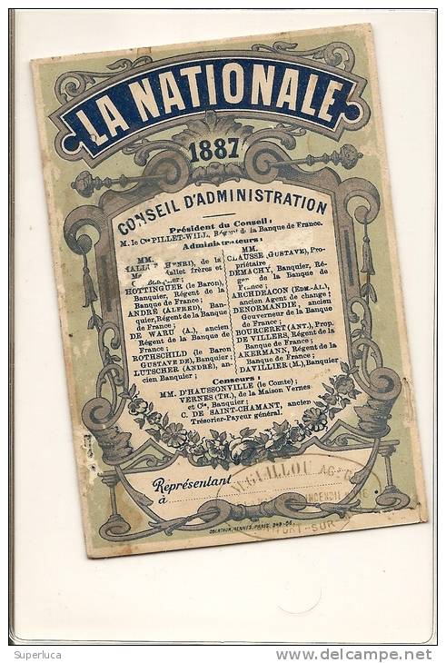 I-CALENDARIO TASCABILE LA NATIONALE ASSURANCES 1887 - Klein Formaat: ...-1900