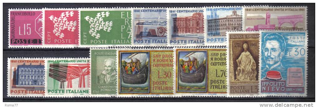 BIN36 - REPUBBLICA 1961 , I Commemorativi Dell'anno Privi Solo Della Serie GRONCHI  ***  MNH - Full Years