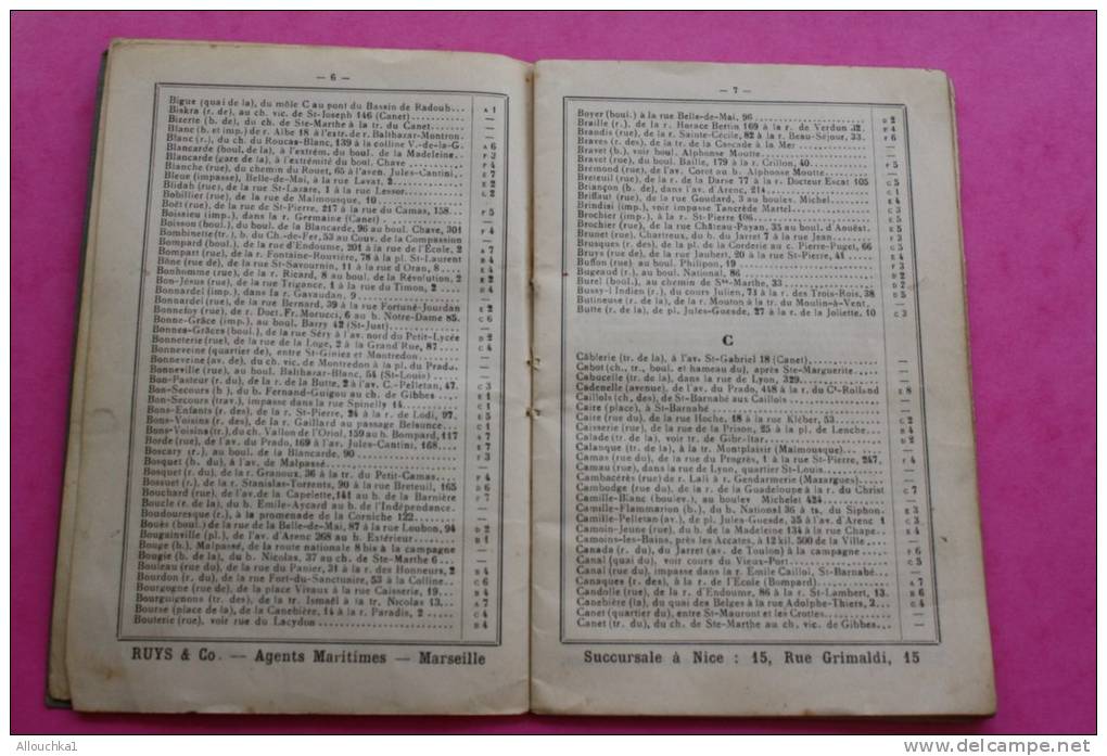 Livret marseillais RUYS carte du réseau des tramways 45e année rues bd cours places traverses de Marseille