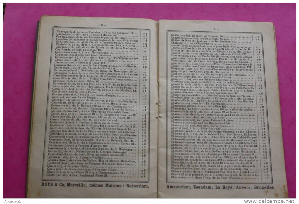 Livret marseillais RUYS carte du réseau des tramways 45e année rues bd cours places traverses de Marseille