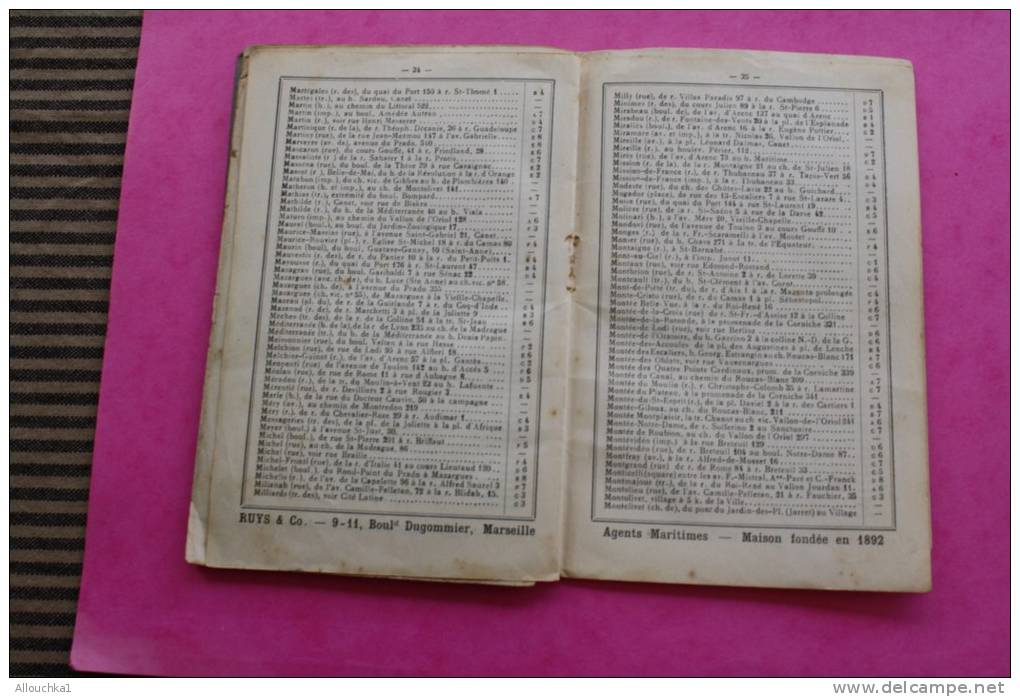 Livret marseillais RUYS carte du réseau des tramways 45e année rues bd cours places traverses de Marseille