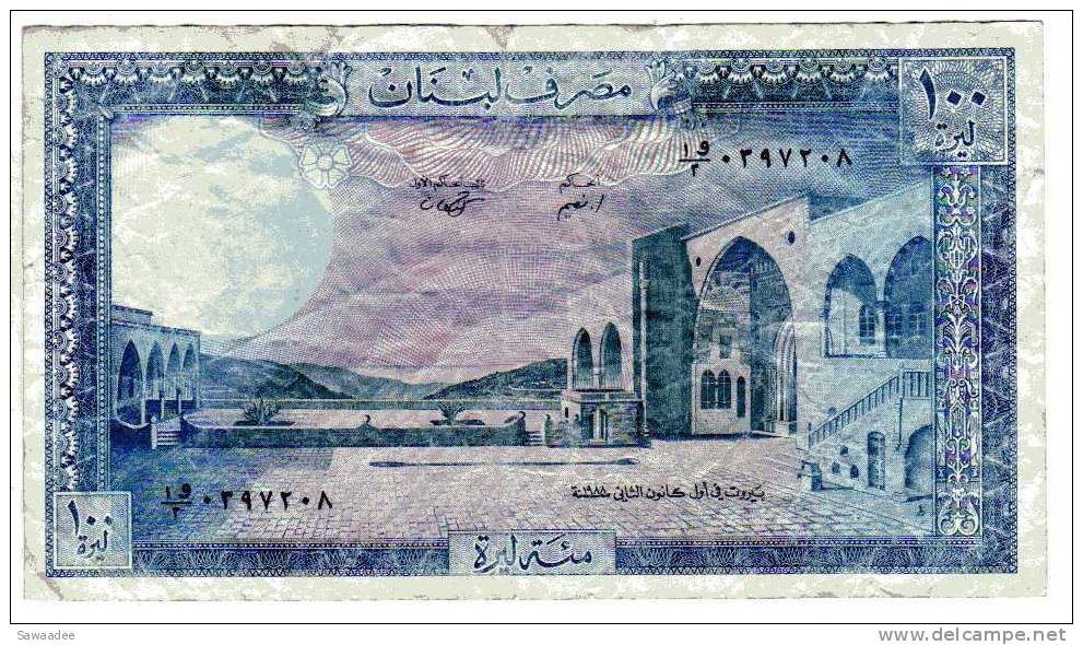 BILLET LIBAN - P.66d - 100 LIVRES - 1988 - PALAIS BEIT ED DIN - CEDRES SOUS LA NEIGE - Liban