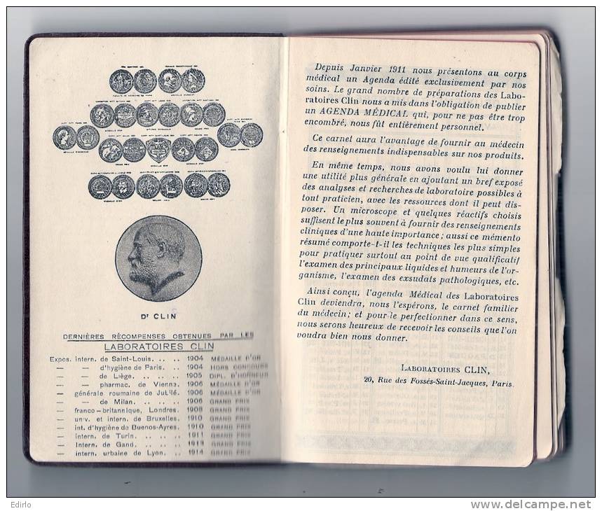 - Agenda Medical De Poche De 1916 -quelques Pages écrites - Interressant Pour Pub Et Conseils Médicaux D'époque Medecine - Klein Formaat: ...-1900