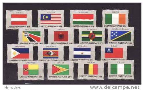 ONU Flag.drapeau 1982 N°  365 / 380  Neuf X X Serie Compl.16 Valeurs - Unused Stamps