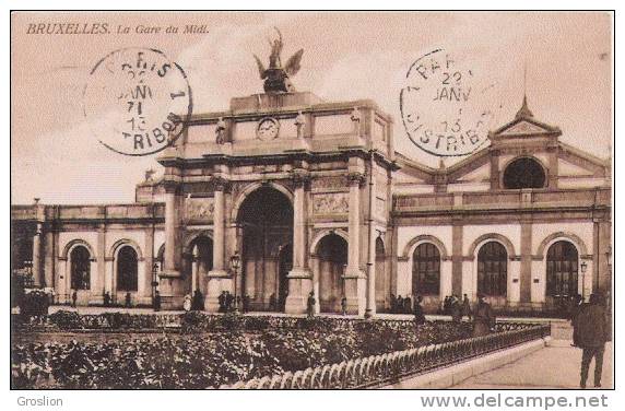 BRUXELLES  5249 GARE DU MIDI 1913 - Transport (rail) - Stations