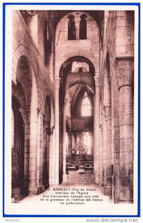 CARTE POSTALE ANCIENNE SEPIA NON ECRITE DOS SEPARE PDD 63720 ENNEZAT N°10 COLLEGIALE SAINT VICTOR EDITION CAP STASBOURG - Ennezat