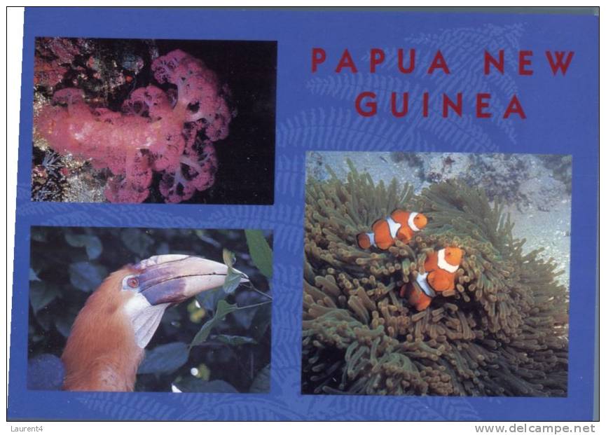 (350) Papua New Guinea - Papaousie Nouvelle Guinée - Bird & Fish - Papua-Neuguinea