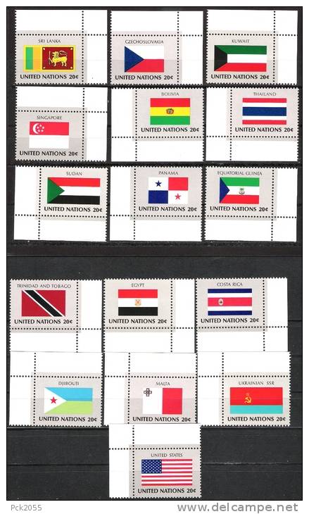 UNO New York 1981 MiNr.373-388   ** Postfrisch Flaggen Der UNO Mitgliedsstaaten ( D 833 )NP - Unused Stamps