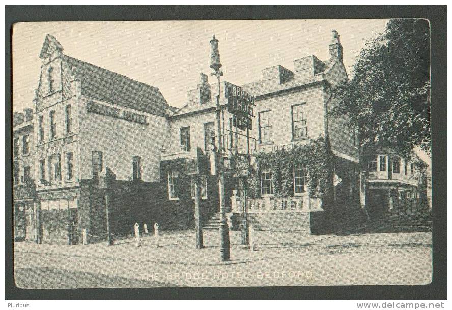 ENGLAND  BEDFORD  THE BRIDGE  HOTEL  , OLD POSTCARD - Bedford