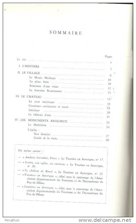 SAINT-SATURNIN , Petit Fascicule De 36 Pages Par Georges De BUSSAC - Auvergne