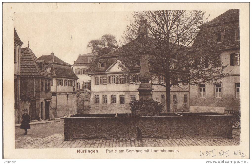 INFLA Postkarte Mit DR 86 II, 87 II MiF, Stempel: Nürtingen 6.NOV 1920, AK: Nürtingen Am Lehrerseminar, Lammbrunnen - Sonstige & Ohne Zuordnung