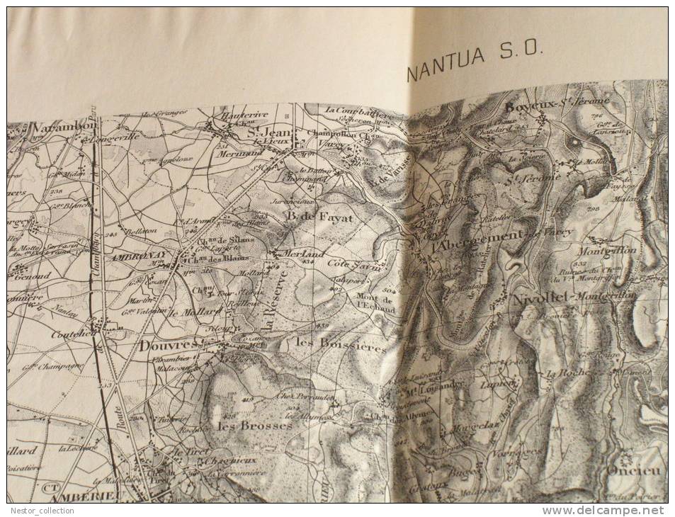 Carte NANTUA S O Type 1889 Révisée En 1888 Etat Major - Mapas Topográficas