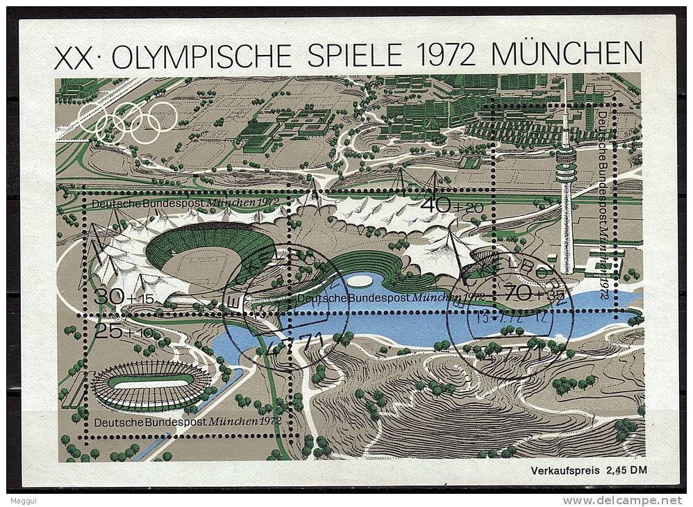 ALLEMAGNE   BF 6  Oblitere   ( Cote 10e )   Stade  JO 1972  Football  Soccer  Fussball - Oblitérés