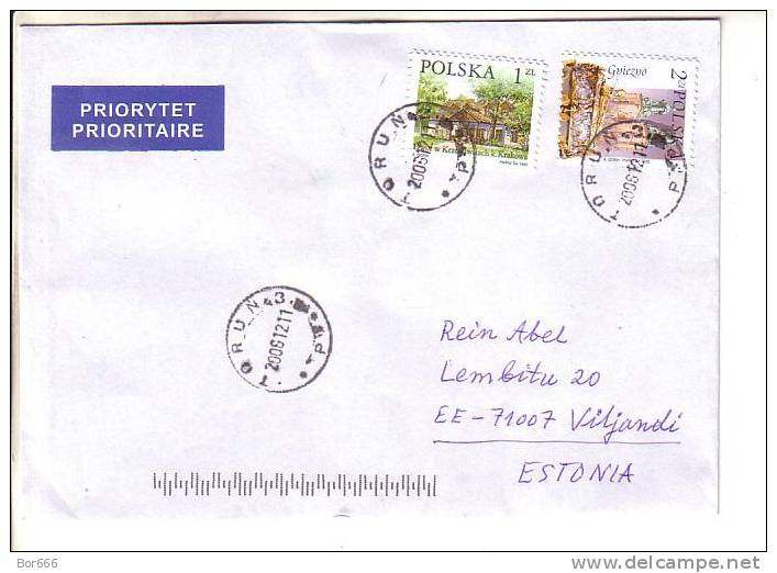 GOOD POLAND Postal Cover To ESTONIA 2012 - Good Stamped: Architecture - Covers & Documents