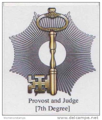 Masonic Degrees And Symbol, 7th Degree, Provost And Judge Label / Cinderella Self-adhesive - Freimaurerei