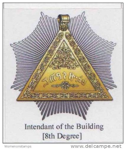 Masonic Degrees And Symbol, 8th Degree, Intendant Of The Building Label / Cinderella Self-adhesive - Freimaurerei