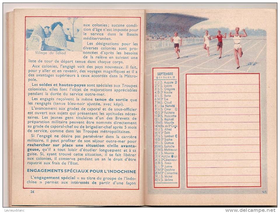 Agenda du Jeune Français/Ministére de la Défense Nationale et de la Guerre/Engagez-vous/1938      CAL79