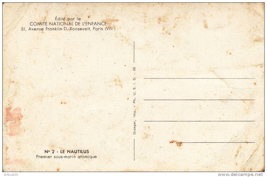 Le Nautilus - Premier Sous-marin Atomique - Comité National De L´enfance - - Onderzeeboten
