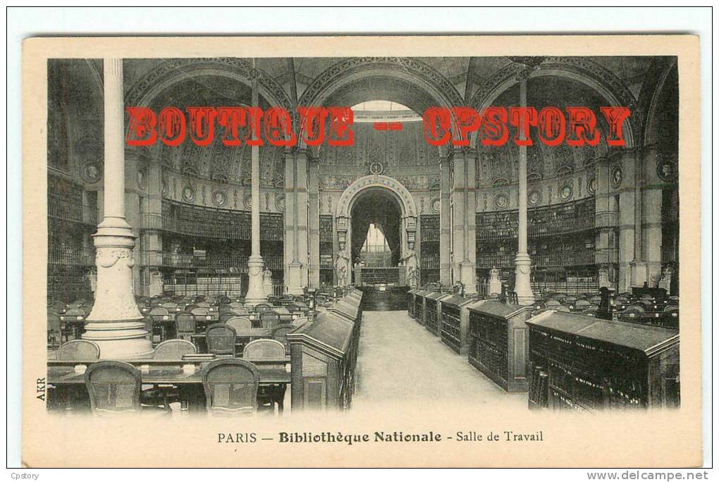 BIBLIOTHEQUE De PARIS - Salle De Travail - Dos Scané - Bibliotheken