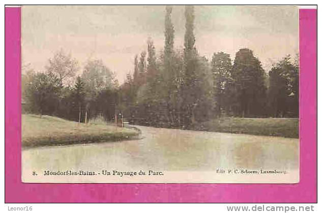 MONDORF LES BAINS    -    * UN PAYSAGE DU PARC * Publicité " CHAMPAGNE MERCIER "au Dos  -   Editeur : P.C. SCHOREN  N° 8 - Mondorf-les-Bains