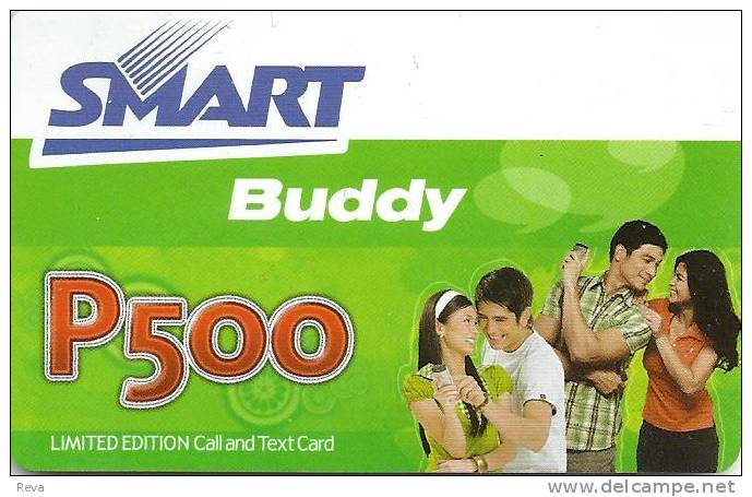 PHILIPPINES 500 PESOS GSM MOBILE PHONE BUDDY CALL & TEXT WOMAN & MAN WITH PHONES READ DESCRIPTION !! - Philippinen