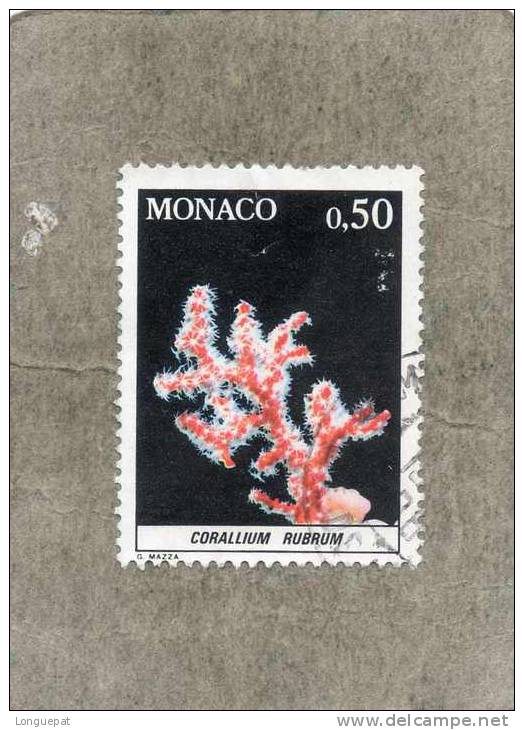 MONACO: Faune De La Méditerranée : Corallium Rubrum Ou Corail Rouge -  Famille Des Coralliidés -Corail - Used Stamps