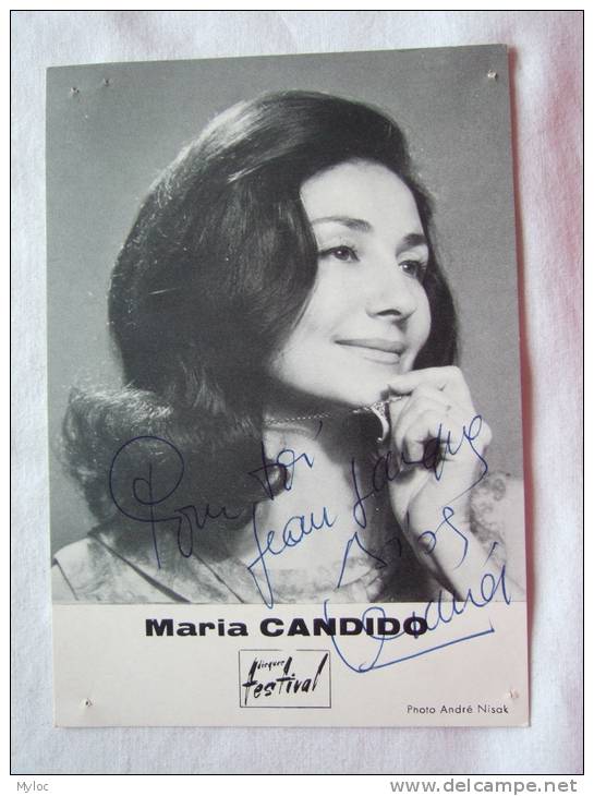 Maria Candido. Autographe. - Autographs