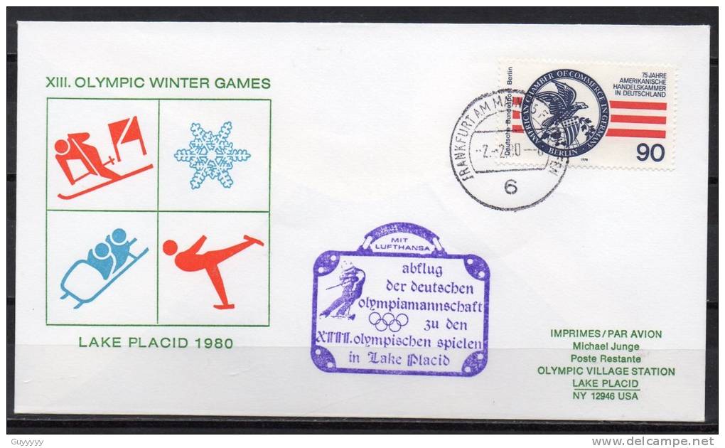 Allemagne - FDC - Jeux De Lake Placid 1980 - Hiver 1980: Lake Placid