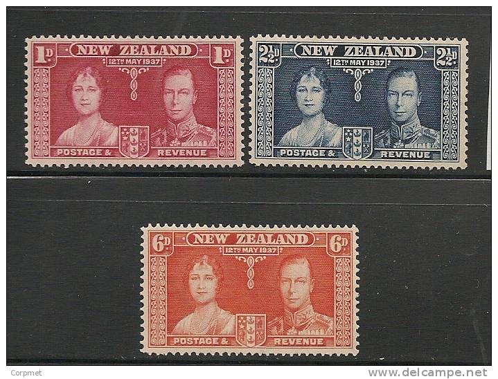 NEW ZEALAND -1937 CORONATION GEORGE VI - Yvert # 233/5 - MINT LH - Ongebruikt