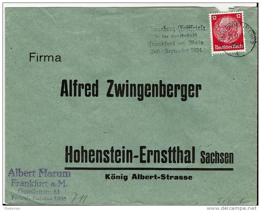 =DR 1934 FRANKFURT - Covers & Documents