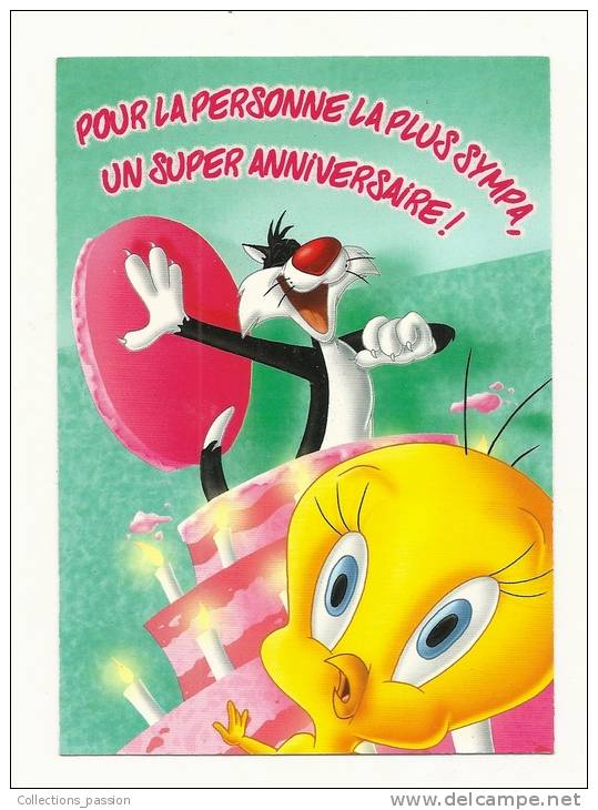 Cp, Bande Dessinée, Titi Et Gros Minet, écrite 1999 - Bandes Dessinées